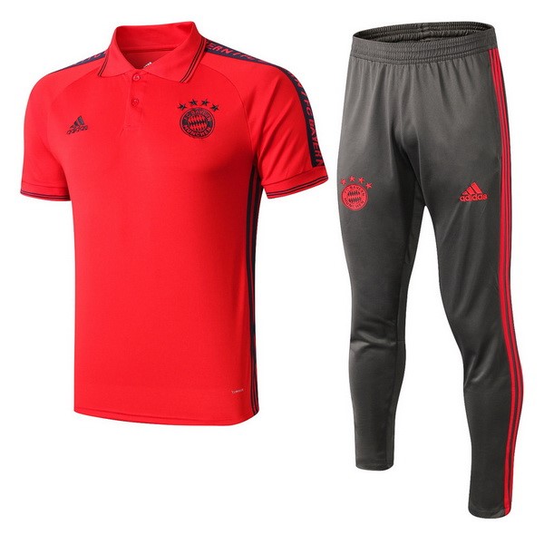 Polo Conjunto Completo Bayern Munich 2019-2020 Rojo Gris